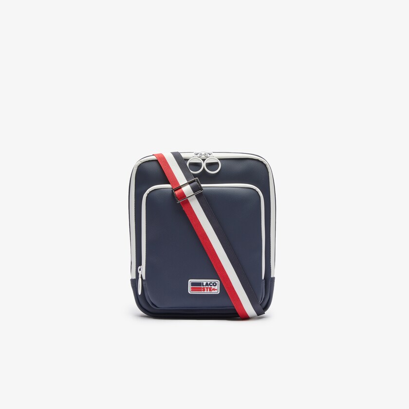 Bolsas Azul Marinho Azuis Branco Vermelhas Masculino Lacoste Classic Tricolour Shoulder Strap And Badge Crossbody Bag YC1-04490D2