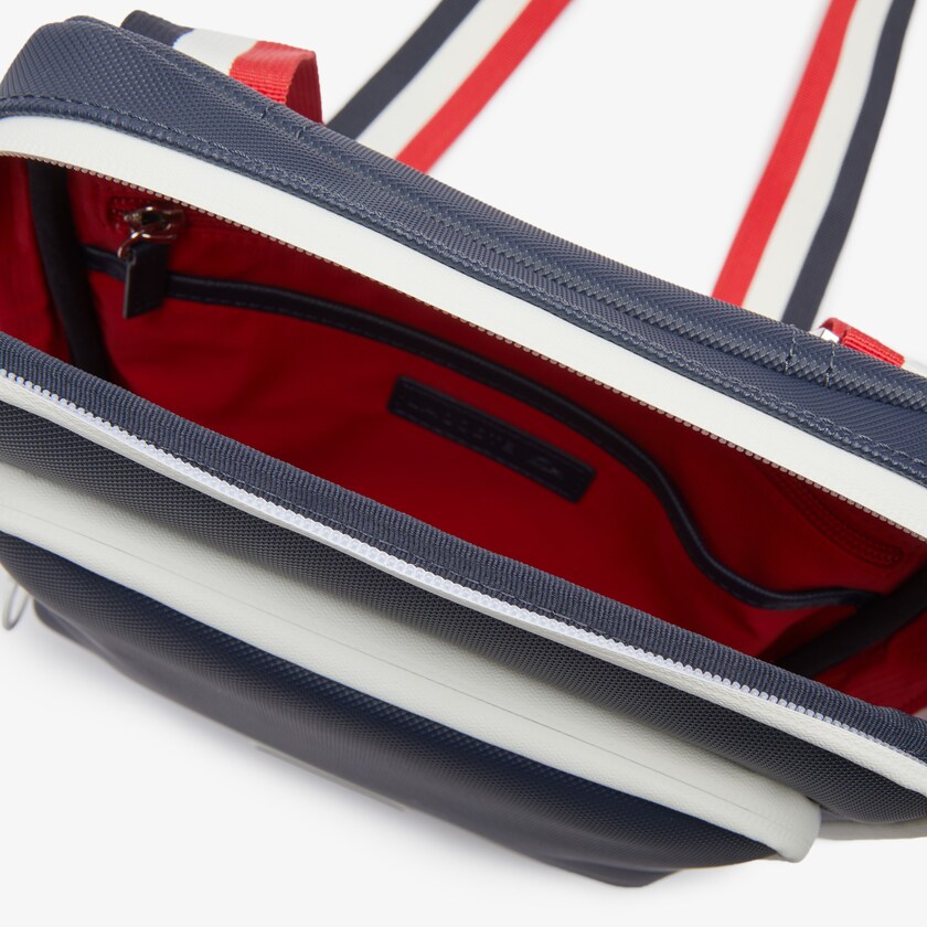 Bolsas Azul Marinho Azuis Branco Vermelhas Masculino Lacoste Classic Tricolour Shoulder Strap And Badge Crossbody Bag YC1-04490D2