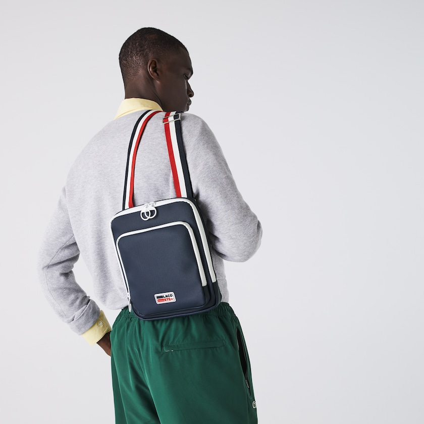 Bolsas Azul Marinho Azuis Branco Vermelhas Masculino Lacoste Classic Tricolour Shoulder Strap And Badge Crossbody Bag YC1-04490D2