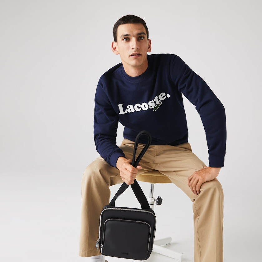 Bolsas Pretas Masculino Lacoste Classic Zippered Pocket Rectangular Crossbody Bag SP4-24942X7
