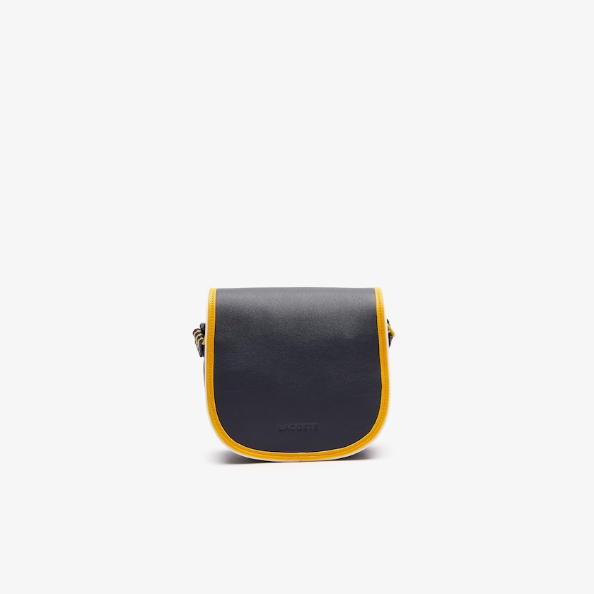 Bolsas Pretas Amarelas Feminino Lacoste Court Line Contrast Piping Small Hobo Bag QQ2-91589U3