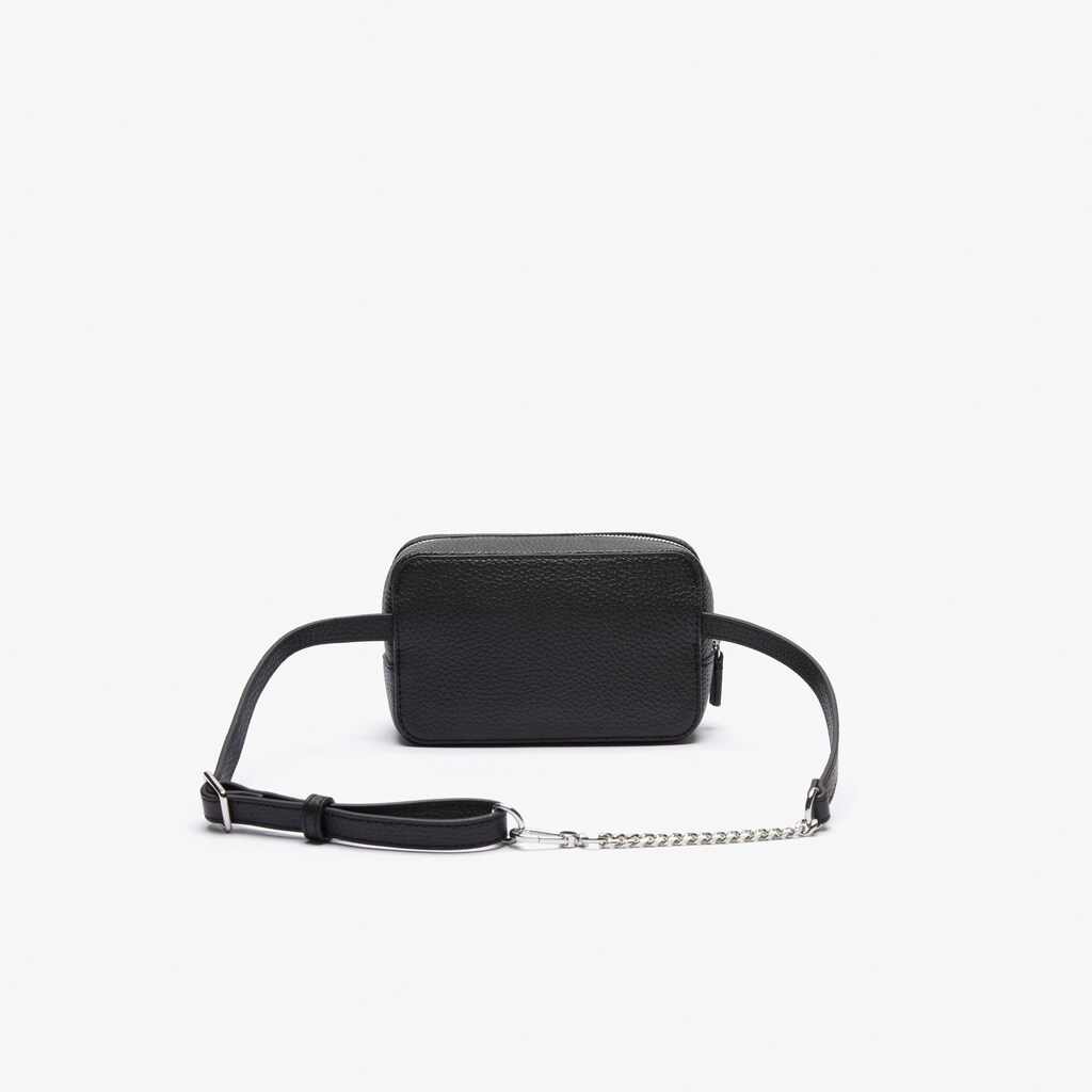 Bolsas Pretas Feminino Lacoste Croco Crew Embossed Logo Grained Leather Belt Bag NY3-45884O3