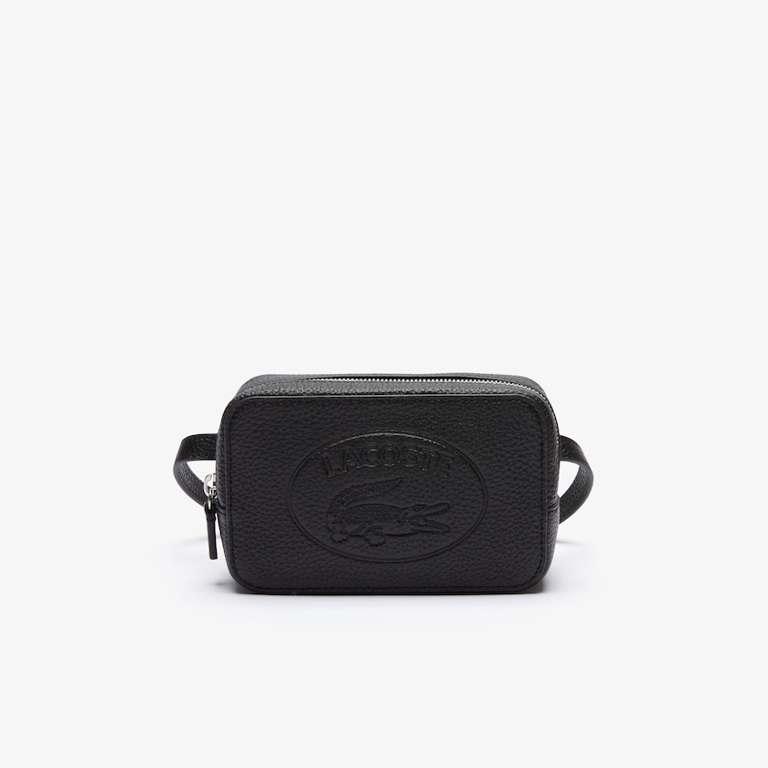 Bolsas Pretas Feminino Lacoste Croco Crew Embossed Logo Grained Leather Belt Bag NY3-45884O3