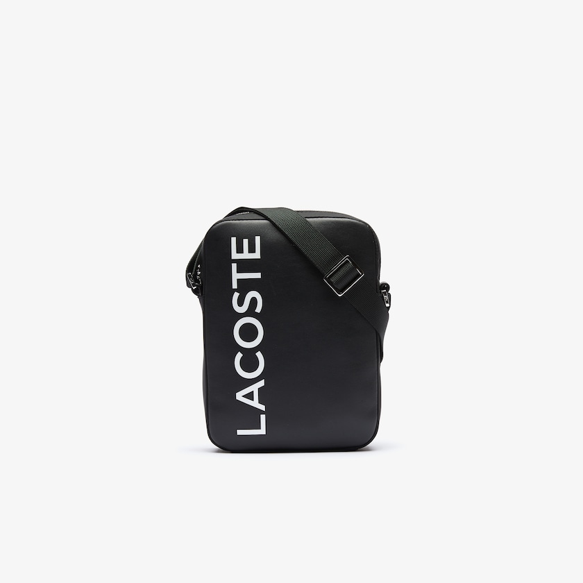 Bolsas Pretas Branco Masculino Lacoste L.12.12 Signature Leather Cross Body Bag KB5-52835G2