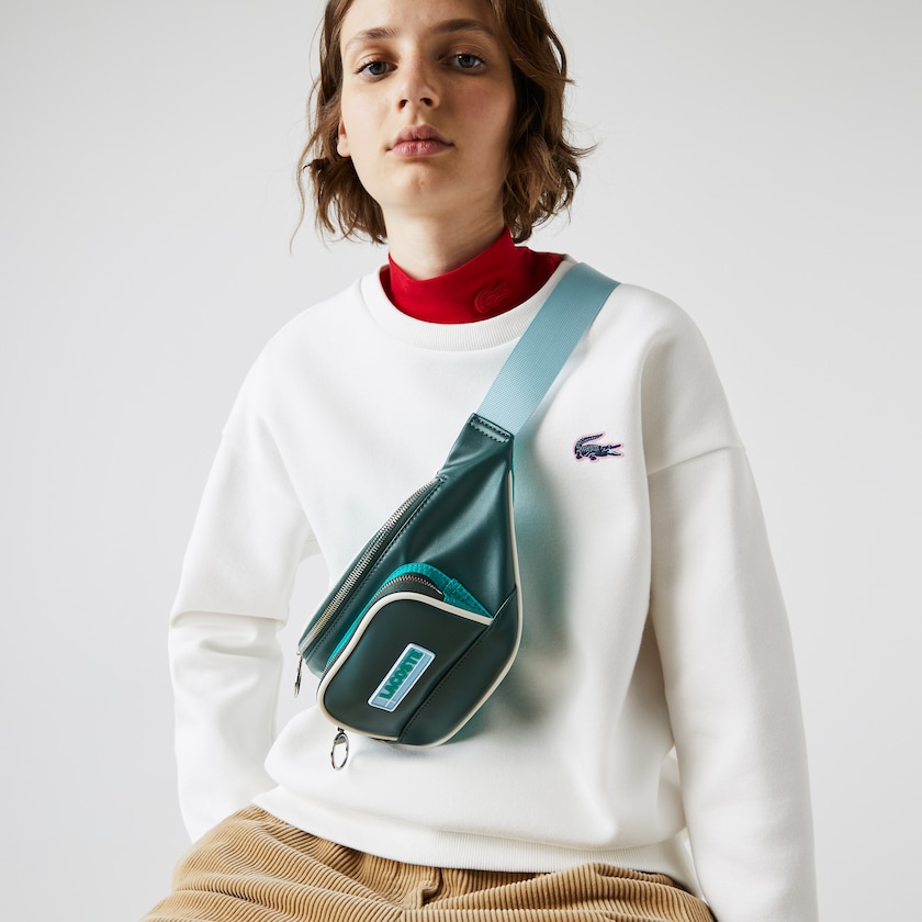 Bolsas Verdes Escuro Feminino Lacoste LCST Badge Colorblock Zip Fanny Pack QK5-09790B7