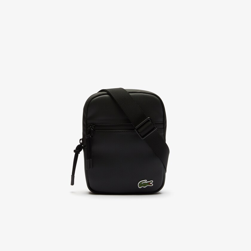 Bolsas Pretas Masculino Lacoste LCST Coated Canvas Small Flat Crossbody Bag XB0-53285Y0