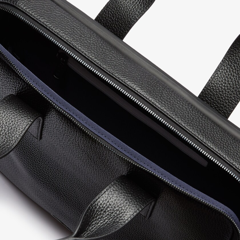 Bolsas Pretas Masculino Lacoste Soft Mate Matte Full-Grain Leather Computer Bag GG5-41104H1