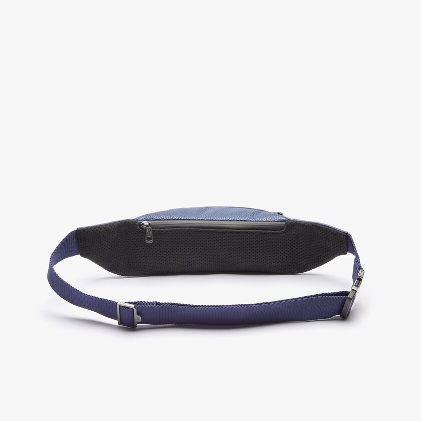 Bolsas Azuis Escuro Masculino Lacoste Soft Mate Matte Full-Grain Leather Zippered Fanny Pack FL3-08280L9