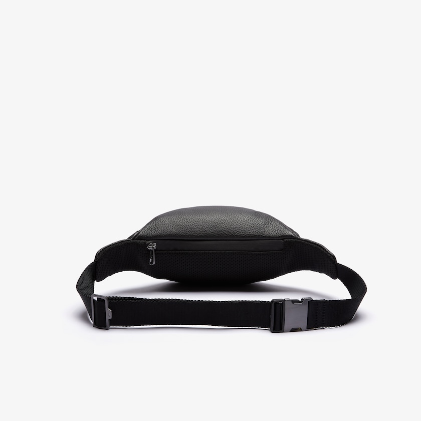 Bolsas Pretas Masculino Lacoste Soft Matte Grained Leather Zip Belt Bag OP9-01000D3