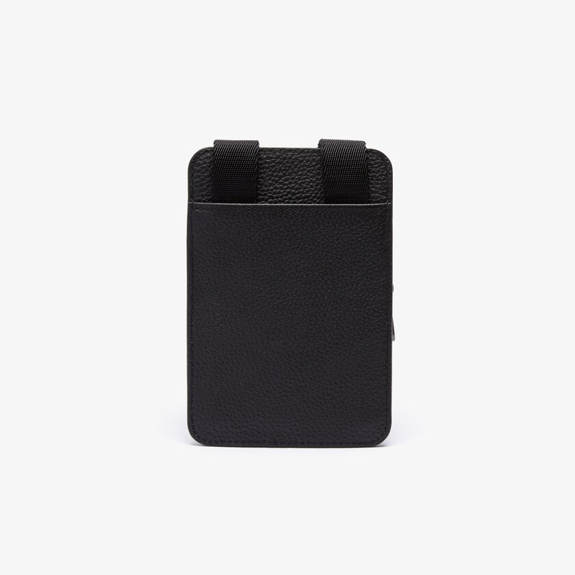 Bolsas Pretas Masculino Lacoste Soft Matte Grained Leather Smartphone Pouch DK7-25902F0