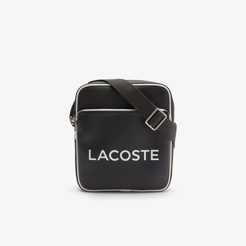 Bolsas Pretas Masculino Lacoste Ultimum Coated Canvas Crossbody Bag JL8-04360F8