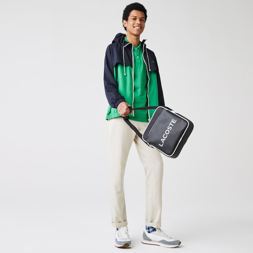 Bolsas Pretas Masculino Lacoste Ultimum Coated Canvas Crossbody Bag JL8-04360F8