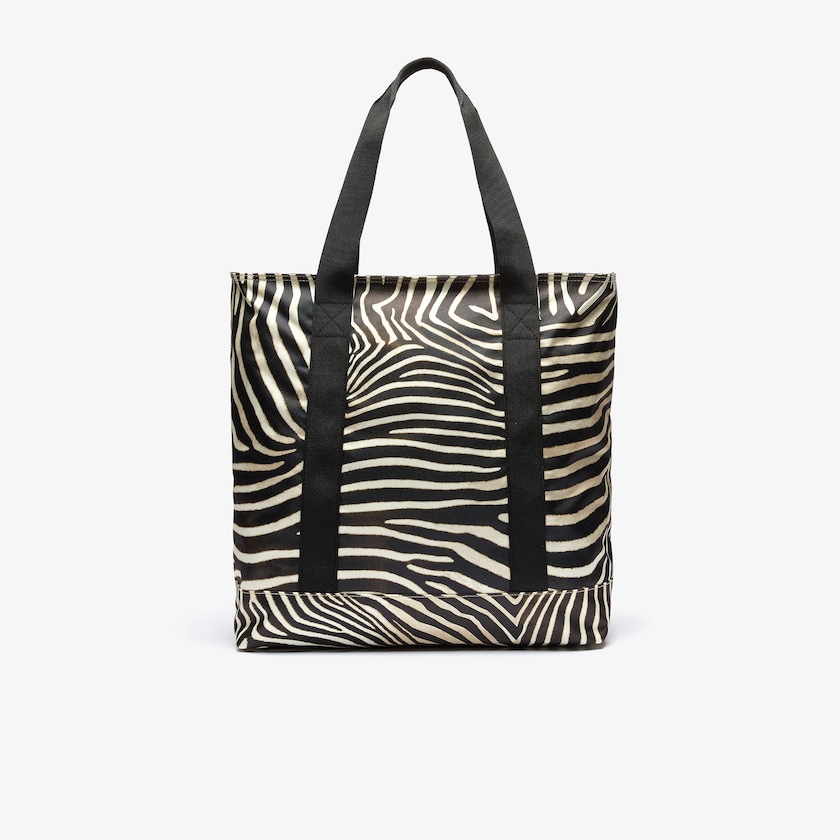 Bolsas Branco Pretas Feminino Lacoste x National Geographic Animal Print Shopper QH7-60946V2