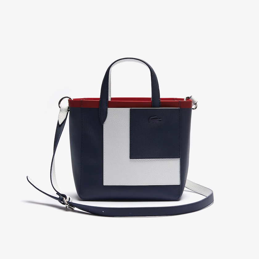 Bolsas Tote Azul Marinho Branco Vermelhas Feminino Lacoste Anna Contrast L Coated Canvas MT5-47794O6