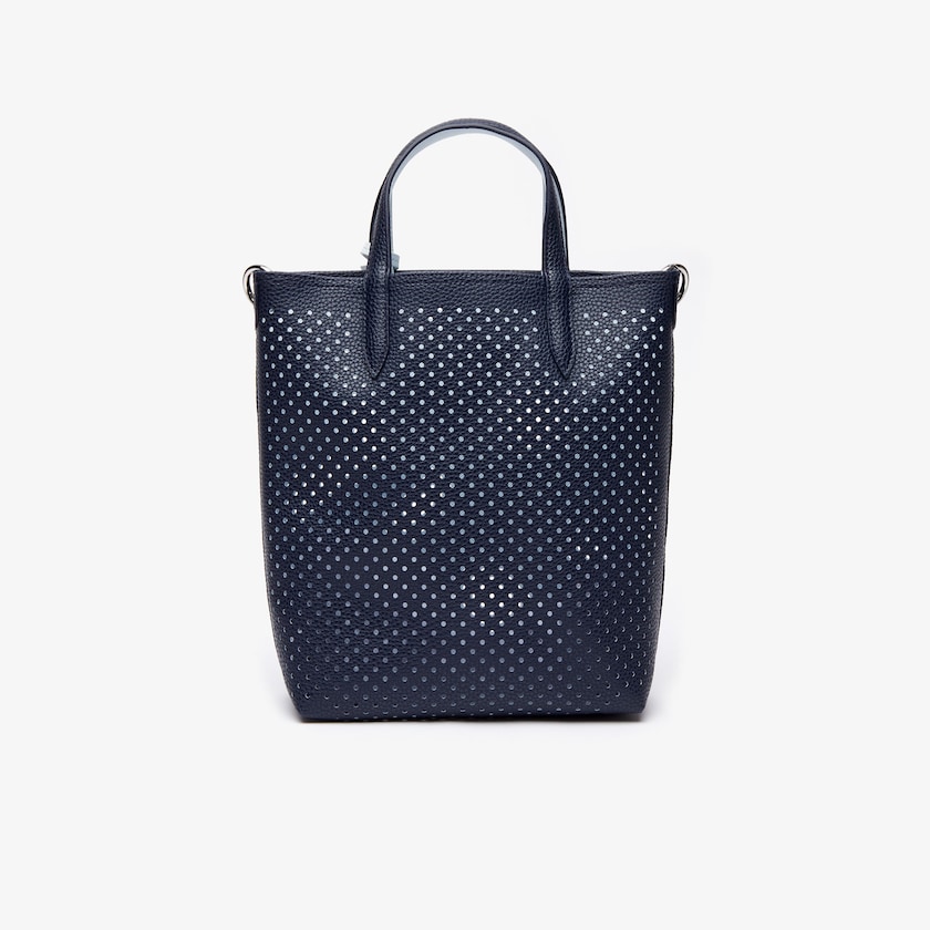 Bolsas Tote Azul Marinho Escuro Branco Feminino Lacoste Anna Removable Pouch Perforated Vertical SZ4-80268O0