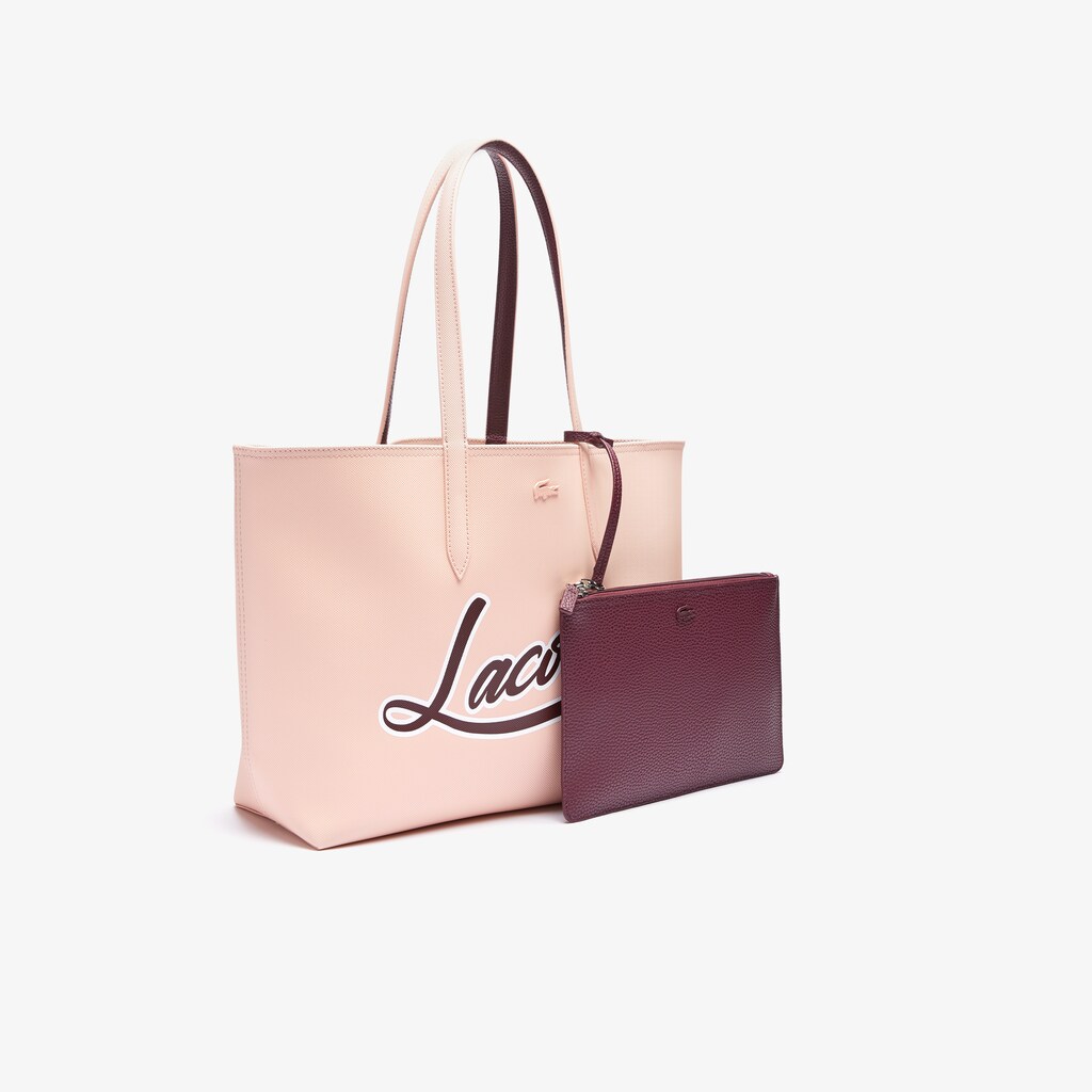 Bolsas Tote Bordeaux Feminino Lacoste Anna Removable Pouch Signature Reversible TW5-63566U6