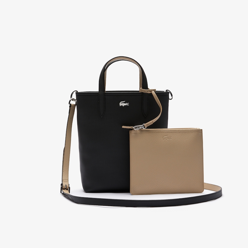 Bolsas Tote Pretas Caqui Feminino Lacoste Anna Reversible Coated Canvas YN2-81388W3
