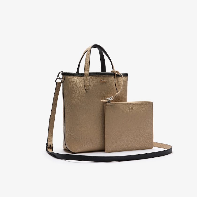 Bolsas Tote Pretas Caqui Feminino Lacoste Anna Reversible Coated Canvas YN2-81388W3