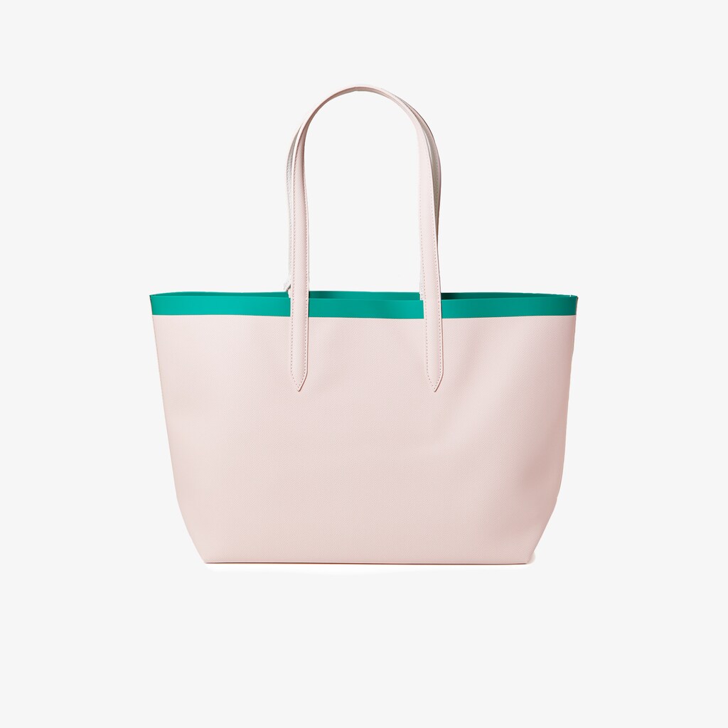 Bolsas Tote Rosa Branco Feminino Lacoste Anna Reversible Contrast Band Coated Canvas UD9-84518G0