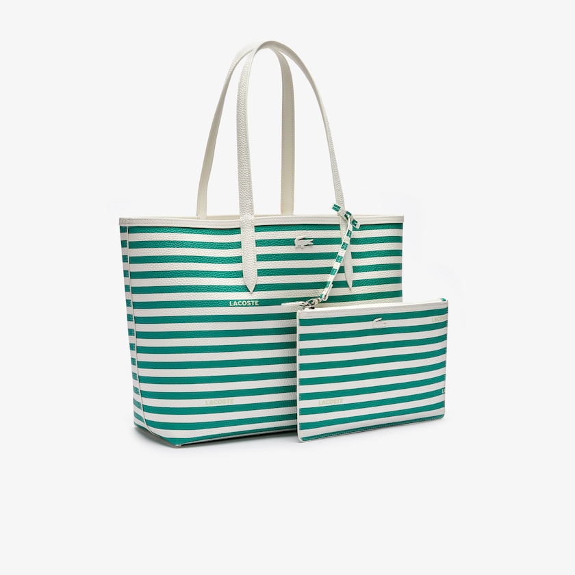 Bolsas Tote Branco Feminino Lacoste Anna Reversible Solid Or Striped Colorblock DX3-38123X3