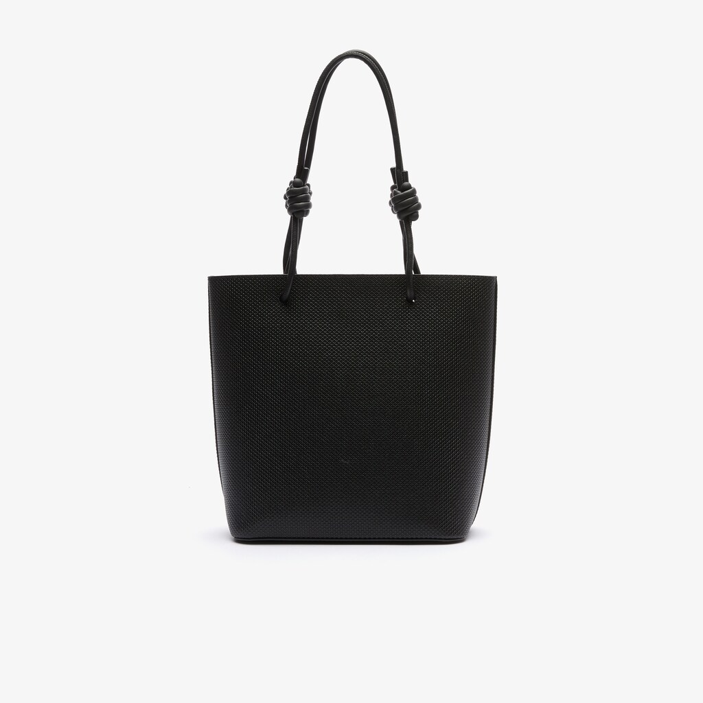 Bolsas Tote Pretas Feminino Lacoste Chantaco Matte Piqué Leather Vertical BE2-18281O8