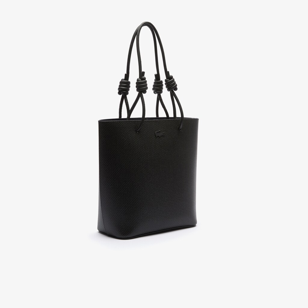 Bolsas Tote Pretas Feminino Lacoste Chantaco Matte Piqué Leather Vertical BE2-18281O8
