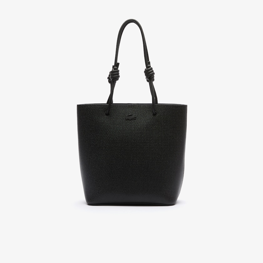 Bolsas Tote Pretas Feminino Lacoste Chantaco Matte Piqué Leather Vertical BE2-18281O8