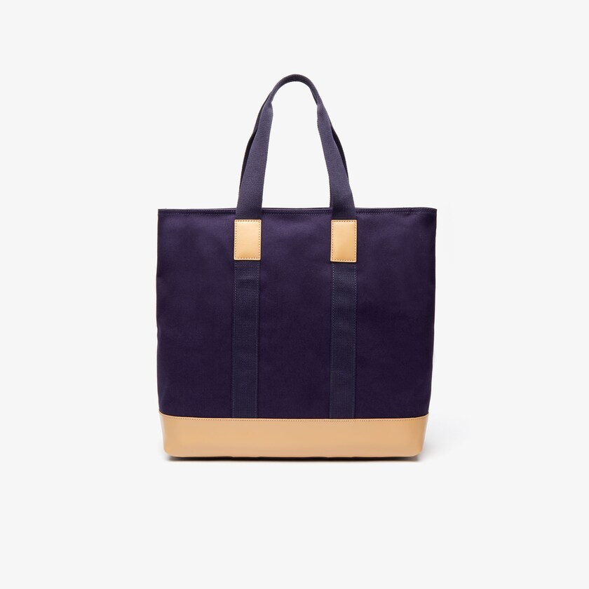 Bolsas Tote Azul Marinho Marrom Masculino Lacoste Classic Leather and Canvas AJ2-21222X7