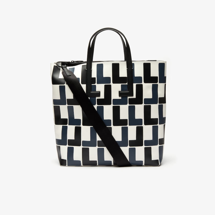 Bolsas Tote Branco Pretas Feminino Lacoste Fashion Show Monogram Leather Double AL5-24432H1
