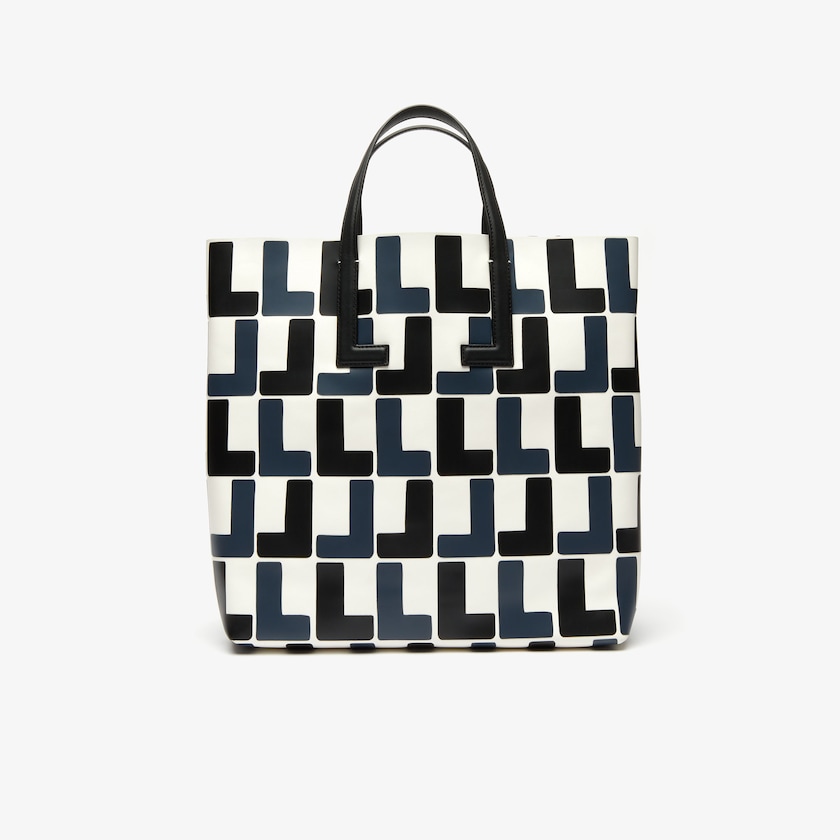 Bolsas Tote Branco Pretas Feminino Lacoste Fashion Show Monogram Leather Double AL5-24432H1