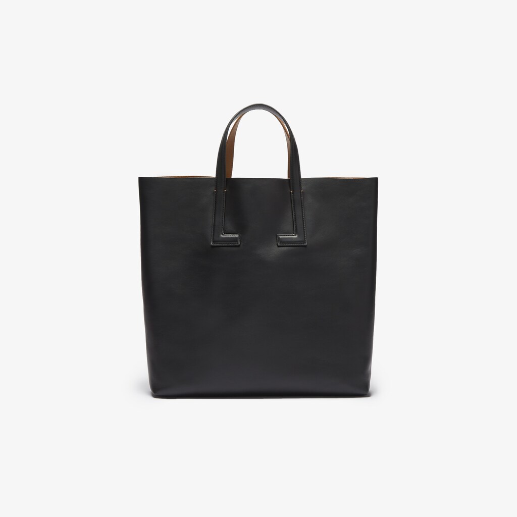 Bolsas Tote Pretas Feminino Lacoste Fashion Show Two-Tone Leather Double YA9-78897D0