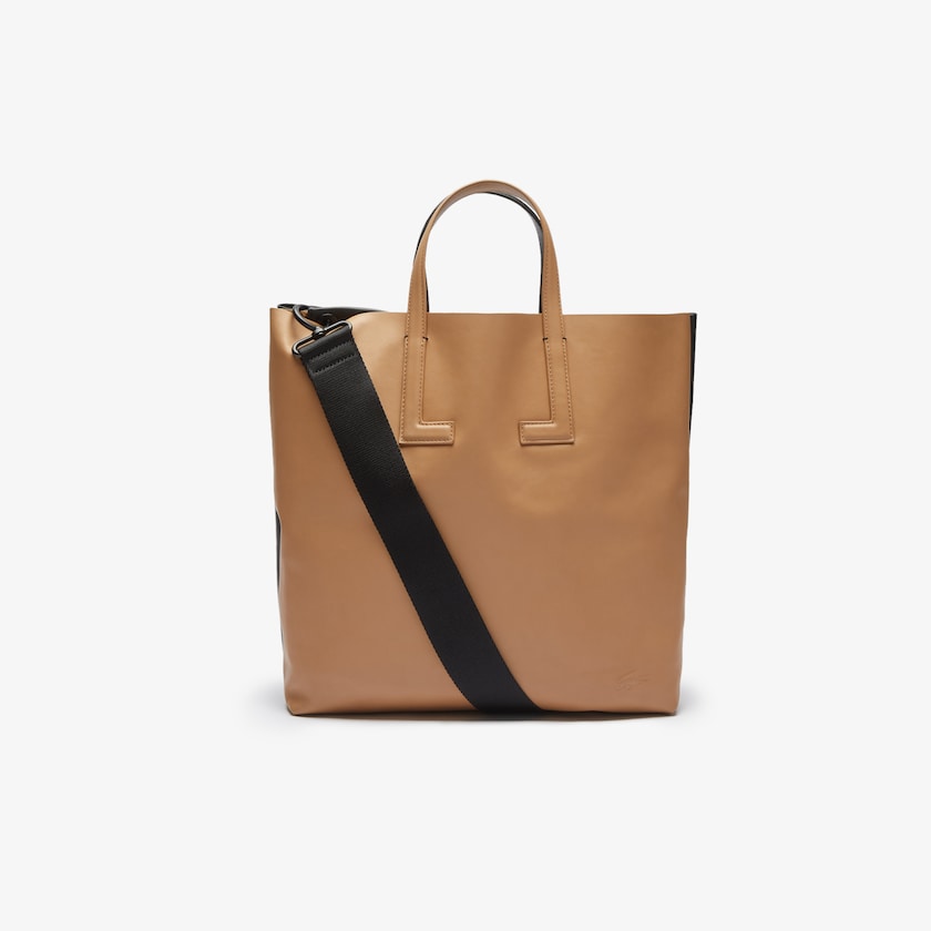 Bolsas Tote Pretas Feminino Lacoste Fashion Show Two-Tone Leather Double YA9-78897D0