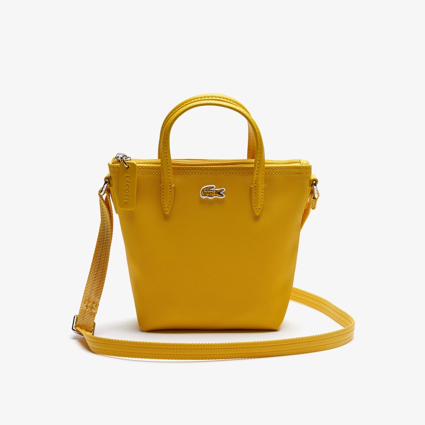 Bolsas Tote Amarelas Feminino Lacoste L.12.12 Concept Petit Piqué Coated Canvas Mini Zip YQ7-57825Y1