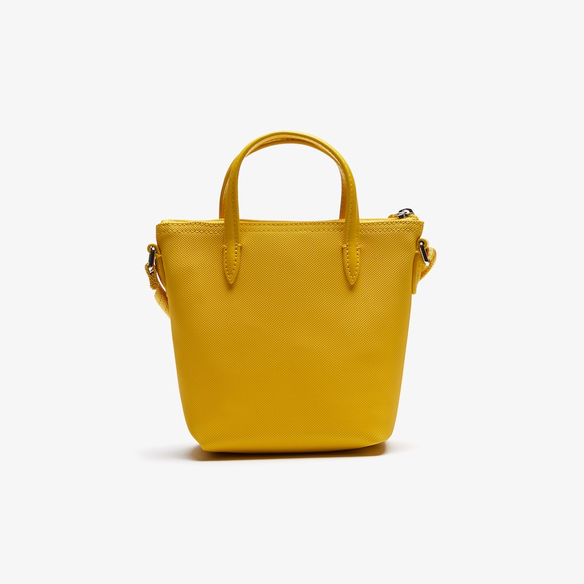 Bolsas Tote Amarelas Feminino Lacoste L.12.12 Concept Petit Piqué Coated Canvas Mini Zip YQ7-57825Y1