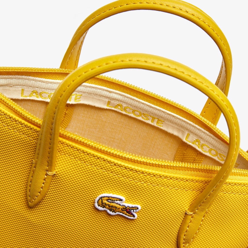 Bolsas Tote Amarelas Feminino Lacoste L.12.12 Concept Petit Piqué Coated Canvas Mini Zip YQ7-57825Y1