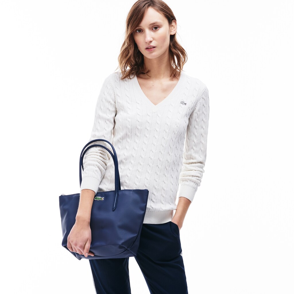 Bolsas Tote Pretas Feminino Lacoste L.12.12 Concept Small Zip WM6-02880N9