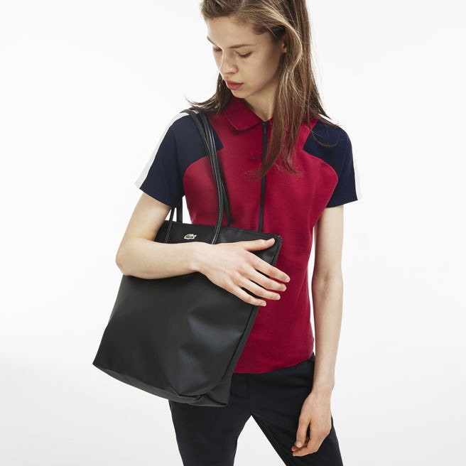 Bolsas Tote Pretas Feminino Lacoste L.12.12 Concept Vertical Zip DQ9-64106V2