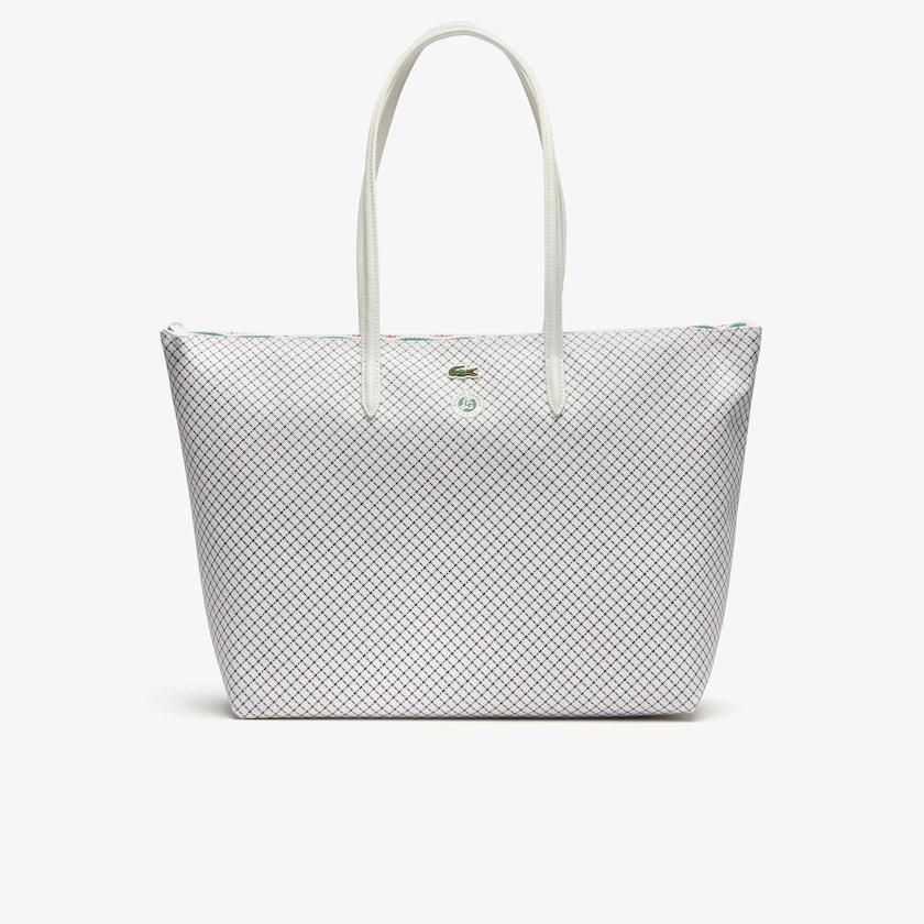 Bolsas Tote Bege Feminino Lacoste Roland Garros Panama Hat Print Zippered KU5-93699Y4