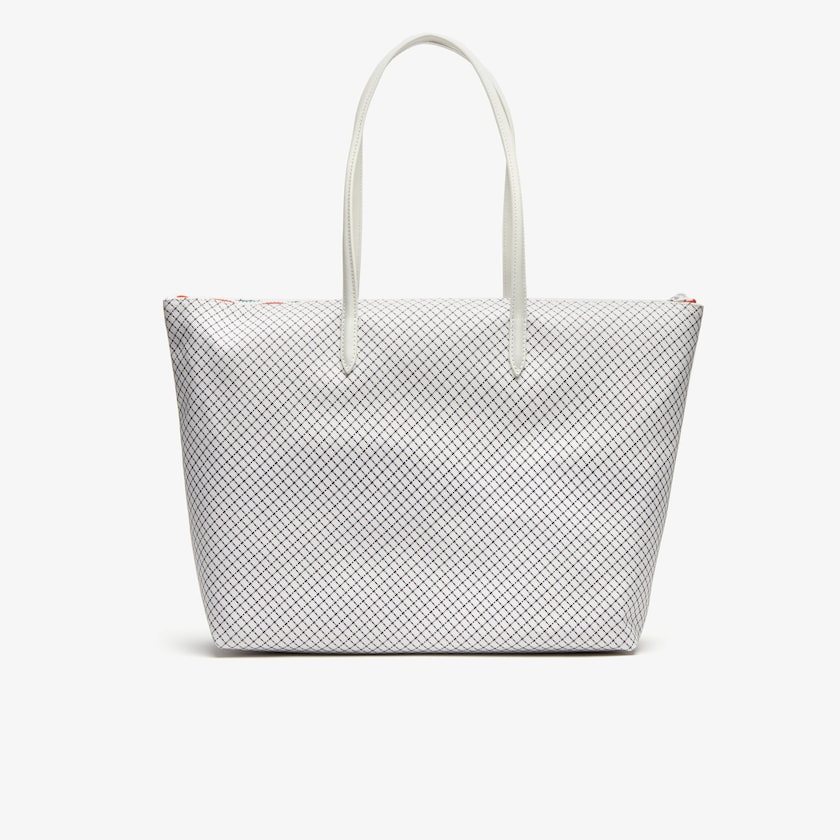 Bolsas Tote Bege Feminino Lacoste Roland Garros Panama Hat Print Zippered KU5-93699Y4