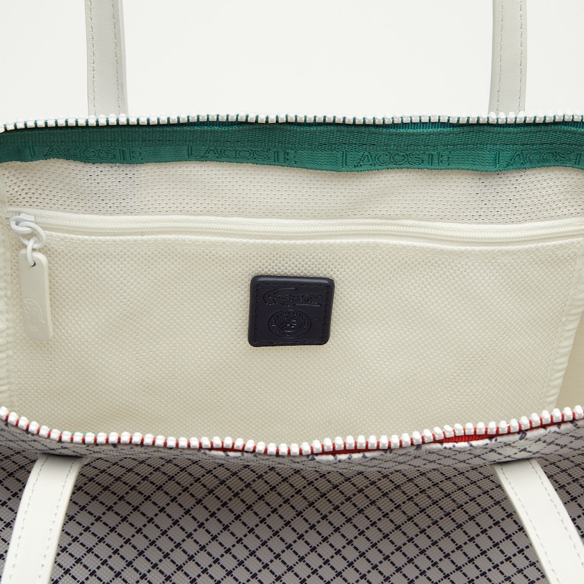 Bolsas Tote Bege Feminino Lacoste Roland Garros Panama Hat Print Zippered KU5-93699Y4