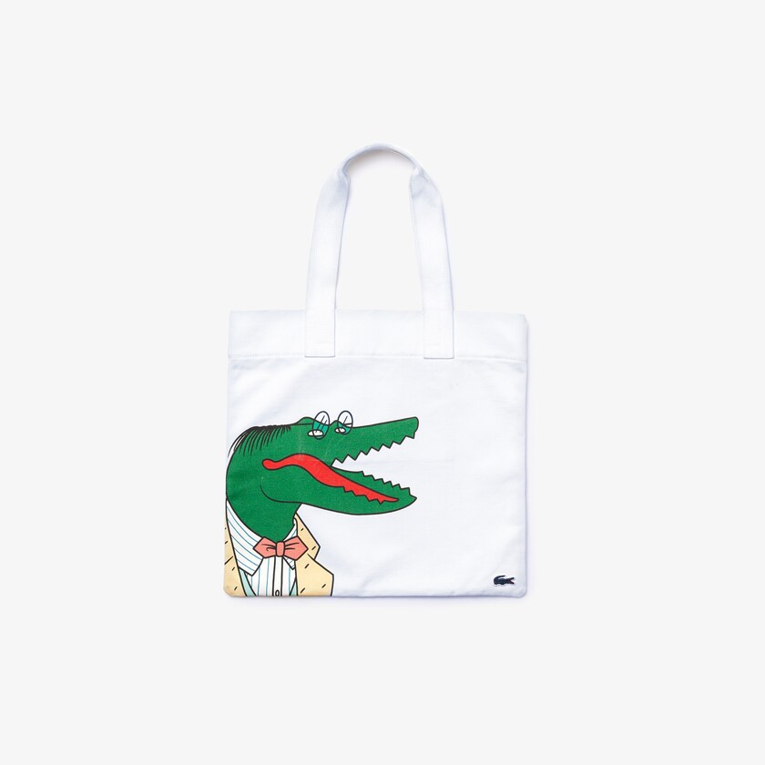 Bolsas Tote Branco Masculino Lacoste x Jean-Michel Tixier Oversize Croc CK3-56155Z6