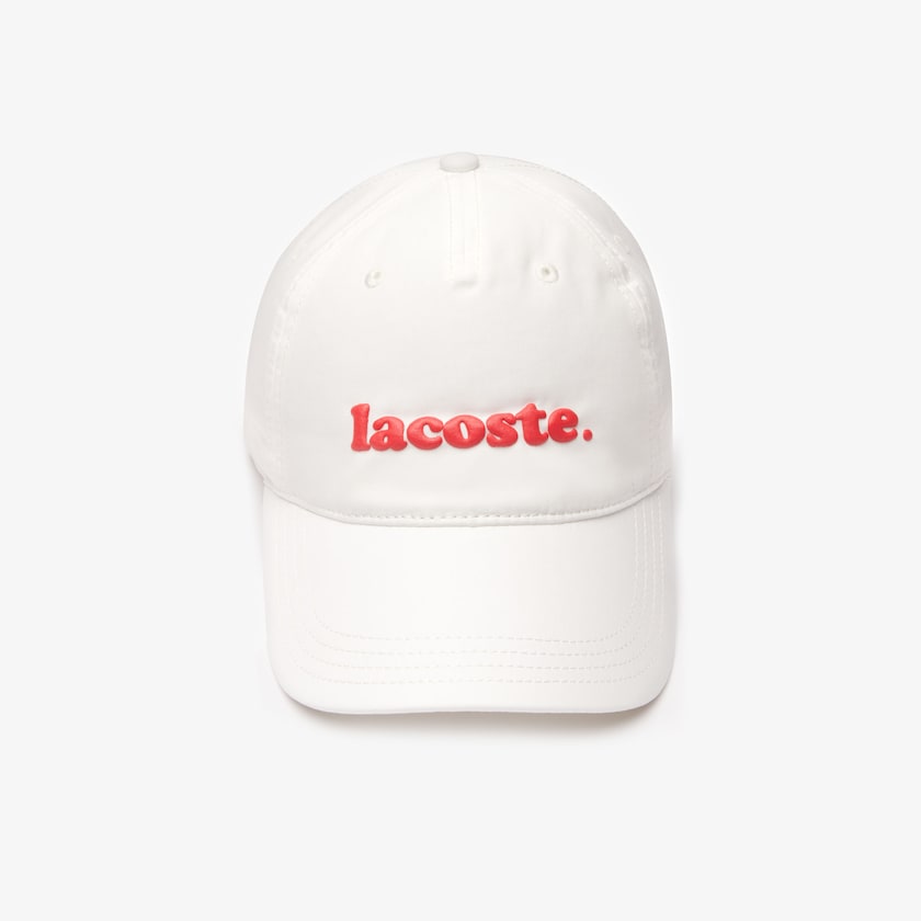 Boné Branco Feminino Lacoste Cotton Poplin Logo QD7-15751C2