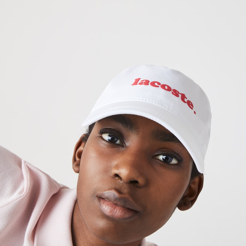 Boné Branco Feminino Lacoste Cotton Poplin Logo QD7-15751C2