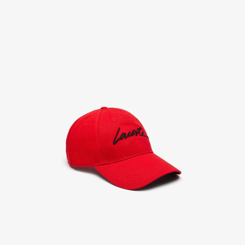 Boné Vermelhas Pretas Masculino Lacoste LIVE Signature Cotton JL2-15861S9