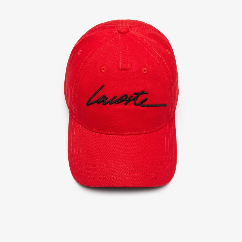 Boné Vermelhas Pretas Masculino Lacoste LIVE Signature Cotton JL2-15861S9