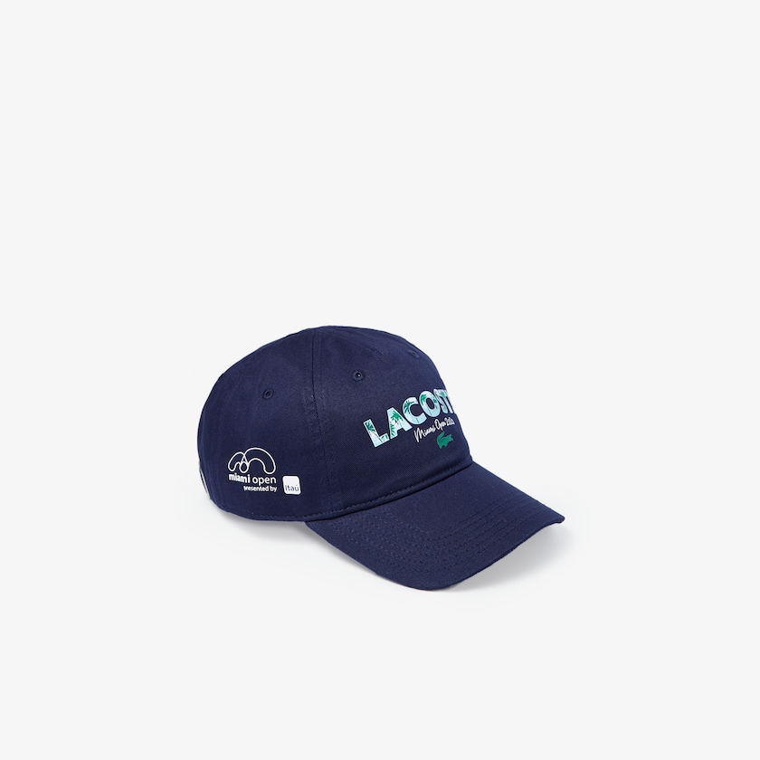 Boné Azul Marinho Azuis Branco Masculino Lacoste SPORT Miami Open Print Cotton LC1-98209X8