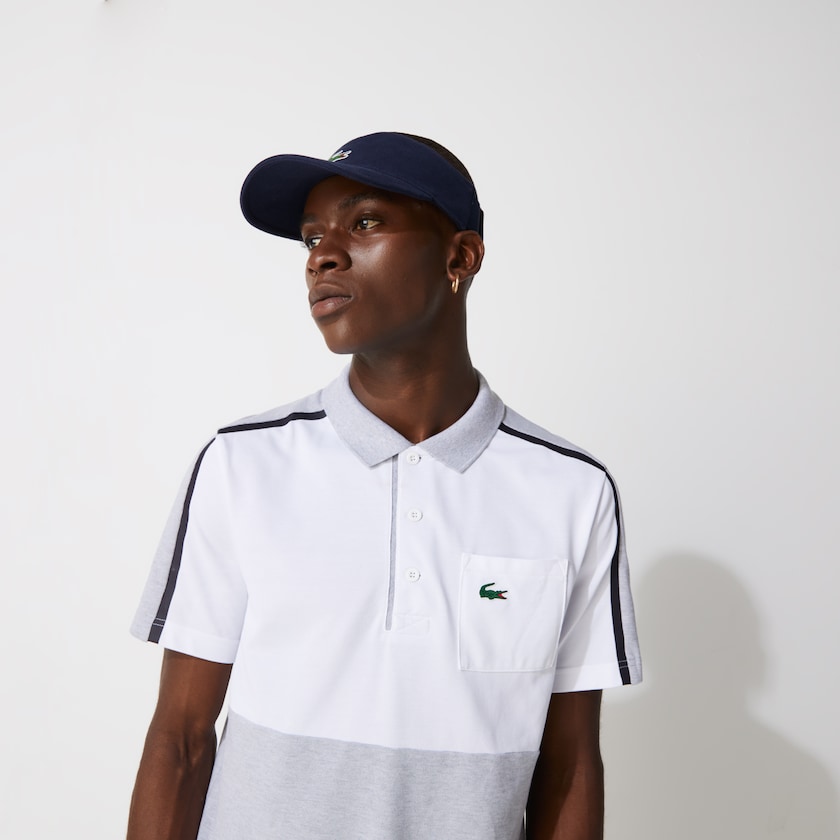 Boné Azul Marinho Azuis Masculino Lacoste SPORT Piqué And Fleece Tennis Visor SB6-36823M6