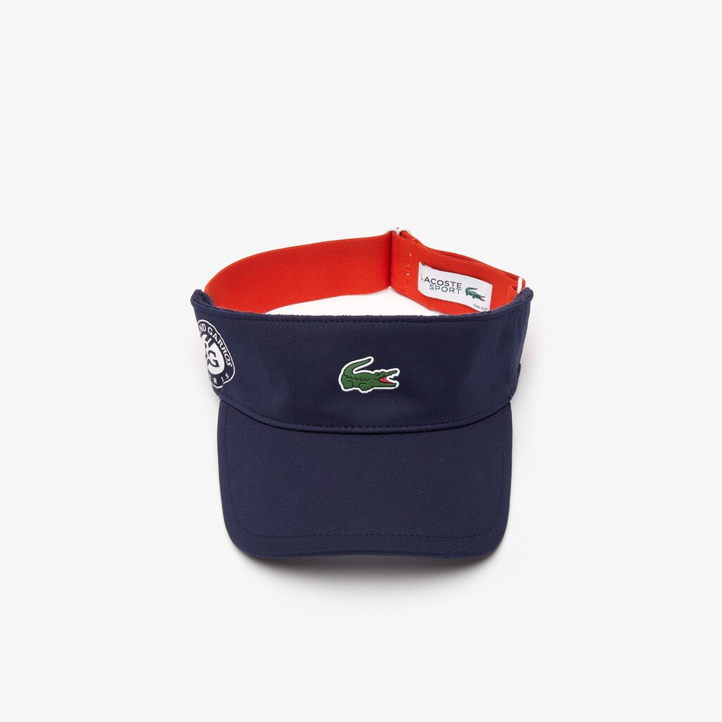 Boné Azul Marinho Azuis Vermelhas Branco Masculino Lacoste SPORT Roland Garros Two-Tone Piqué Visor NL3-22462M4