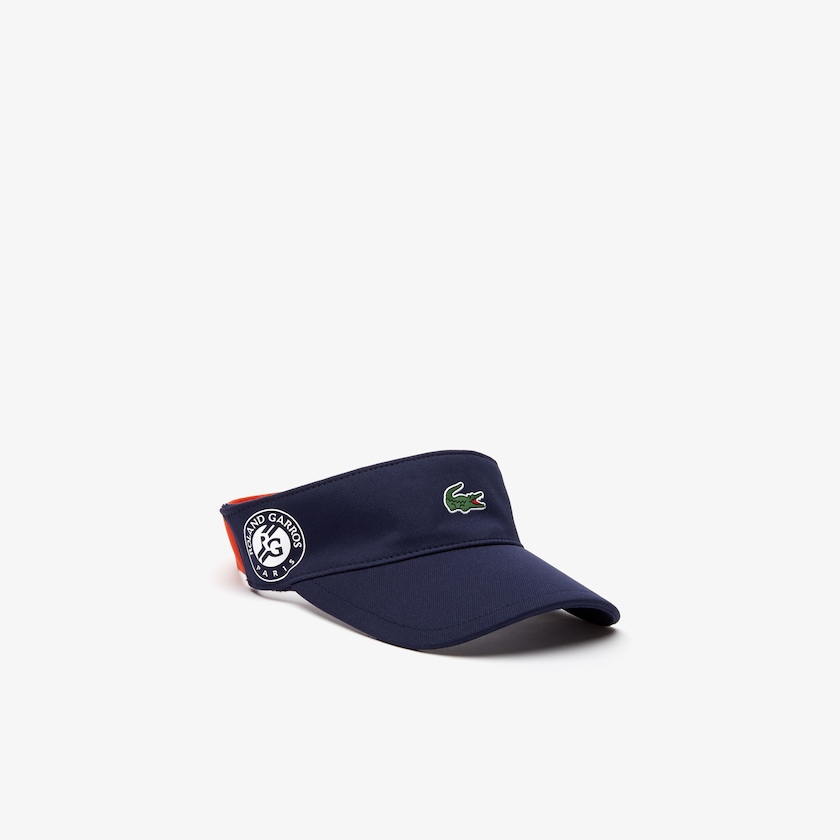 Boné Azul Marinho Azuis Vermelhas Branco Masculino Lacoste SPORT Roland Garros Two-Tone Piqué Visor NL3-22462M4