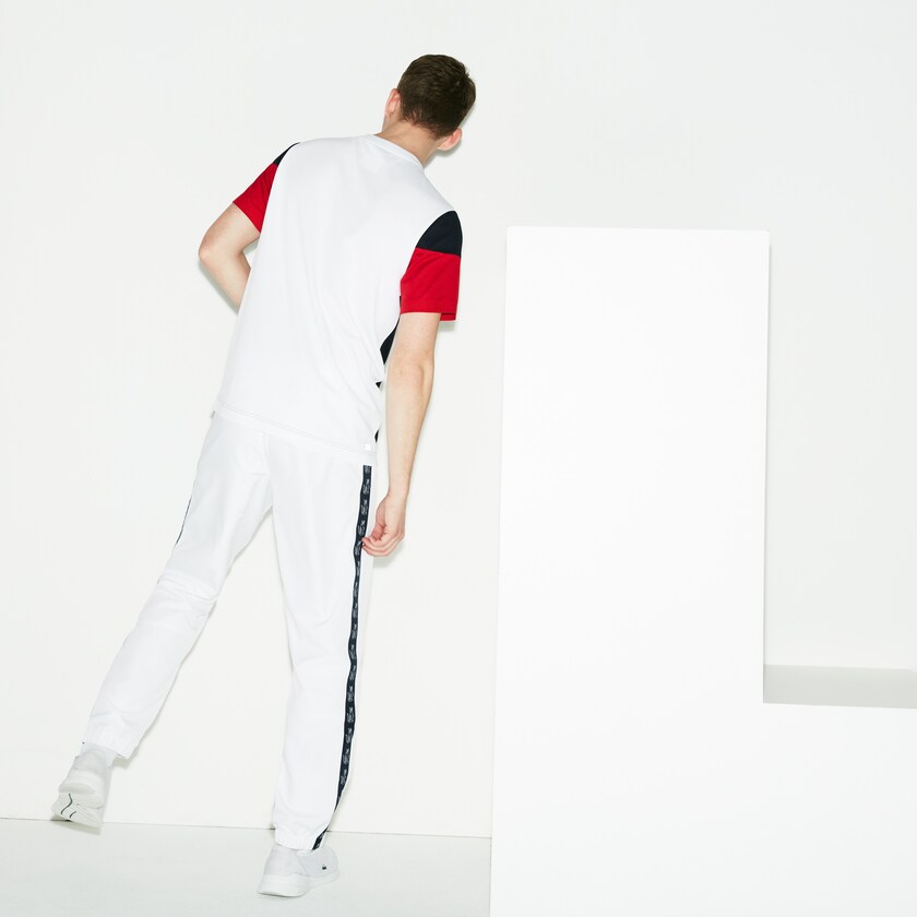 Calça Moletom Branco Azul Marinho Azuis Masculino Lacoste SPORT Band Tennis YY5-26482R8